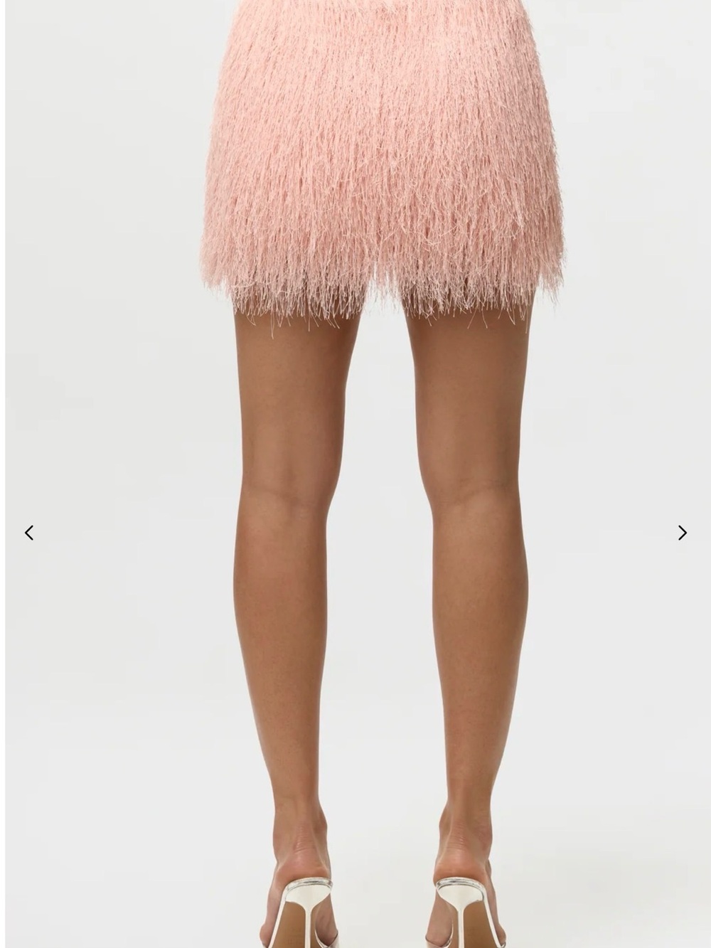 naked wardrobe Pink Feathered Mini Skirt (PEACH) - Picture 3 of 5